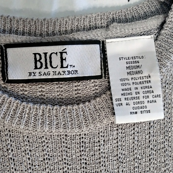 Bicé gray sleeveless sweater top sz M - Picture 6 of 6